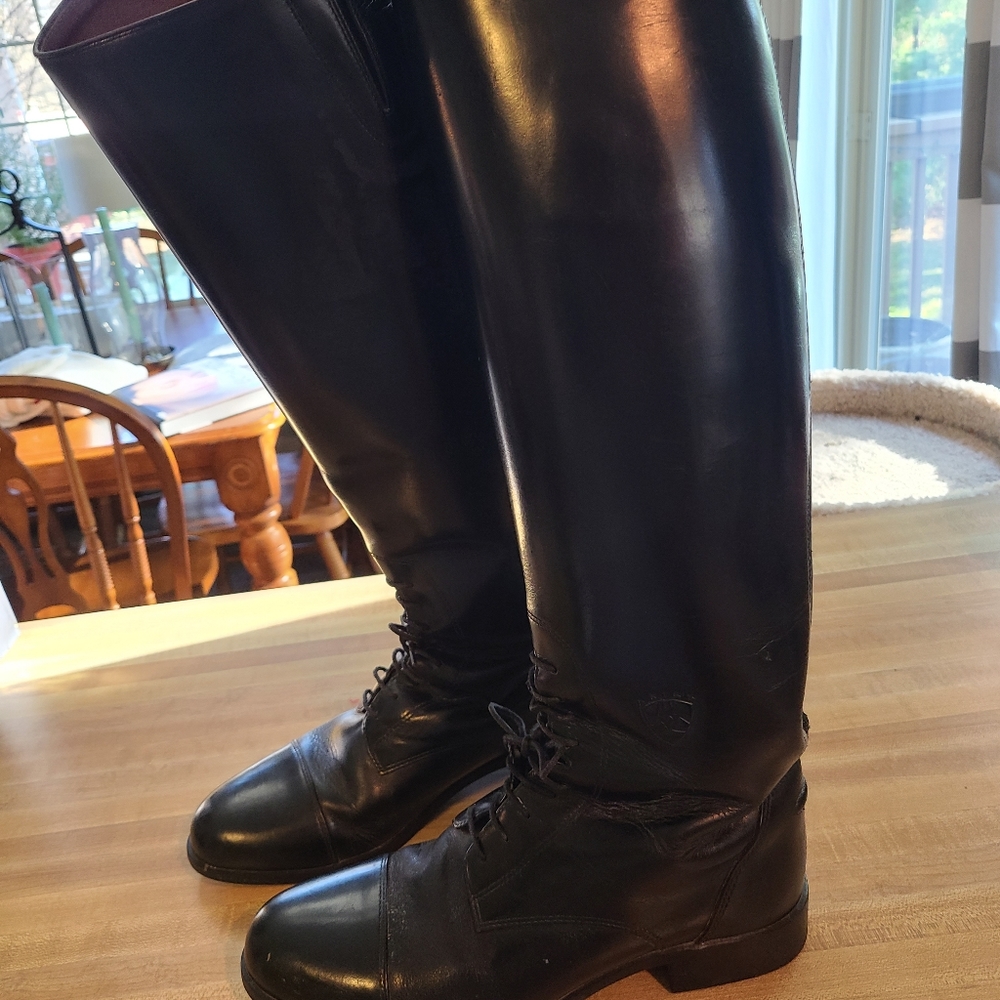 Ariat Black Leather Calf Boots 8.5